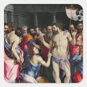 The Incredulity of St. Thomas, c.1547 Square Sticker