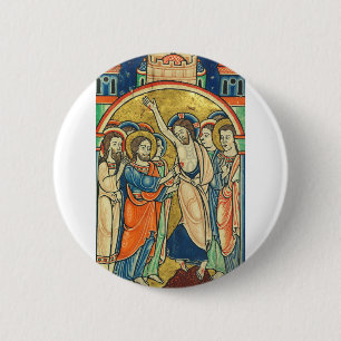 The Incredulity of St Thomas from Psalter 6 Cm Round Badge