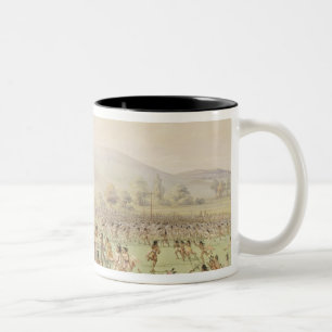The Indian Ball Game, c.1832 Two-Tone Coffee Mug