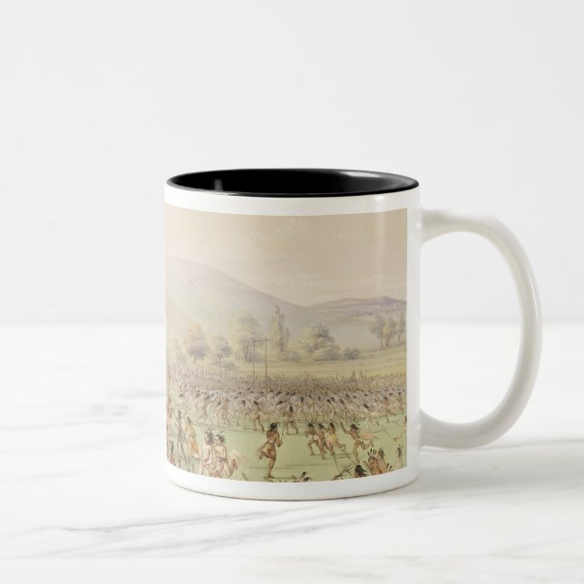 The Indian Ball Game, c.1832 Two-Tone Coffee Mug (Right)
