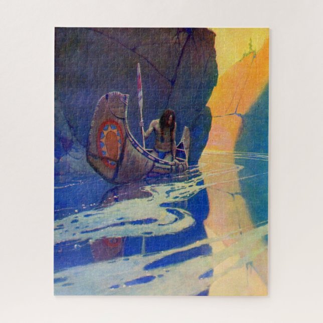 The Indian In His Solitude NC Wyeth 1907 Jigsaw Puzzle (Vertical)