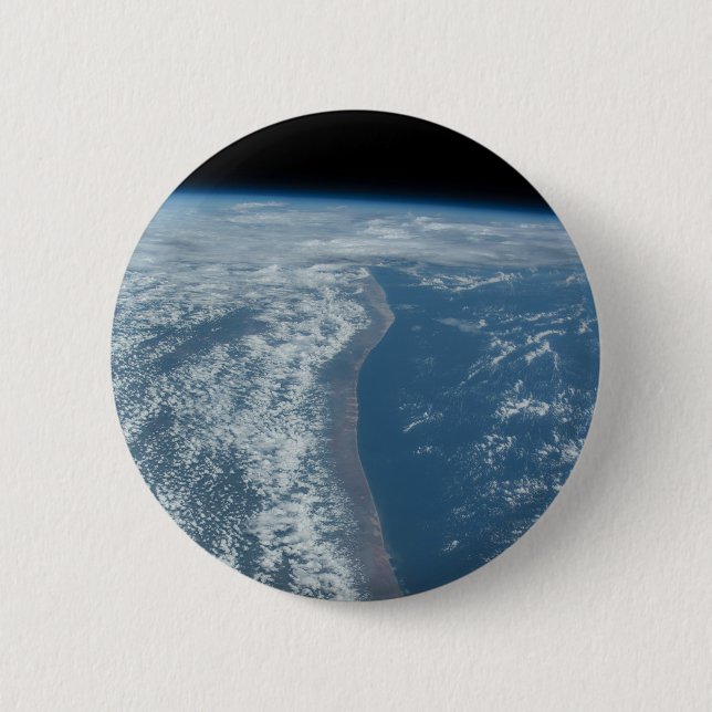 The Indian Ocean Coastline Of Kenya And Somalia. 6 Cm Round Badge (Front)