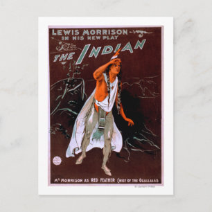 "The Indian" - Red Feather, Chief of the Postcard