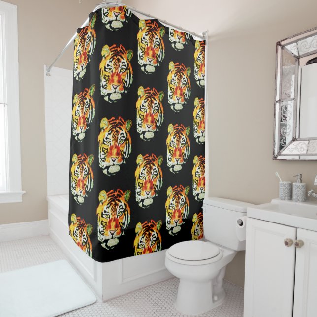 THE INDIAN TIGER shower curtain (In Situ)
