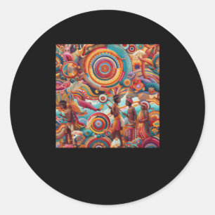 The Indigenous Of Australian Aboriginal Wall Art S Classic Round Sticker