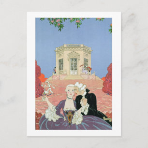 The Indolents, illustration for 'Fetes Galantes' Postcard