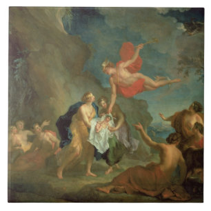 The Infant Bacchus Delivered by Mercury to the Nym Ceramic Tile