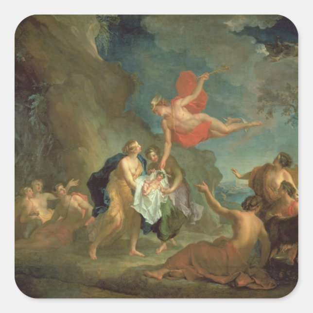 The Infant Bacchus Delivered by Mercury to the Nym Square Sticker (Front)