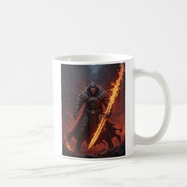 The Inferno Warrior – Flames of Power Coffee Mug (Right)