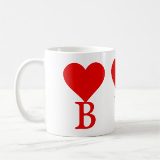 The initial B with a big red heart Coffee Mug