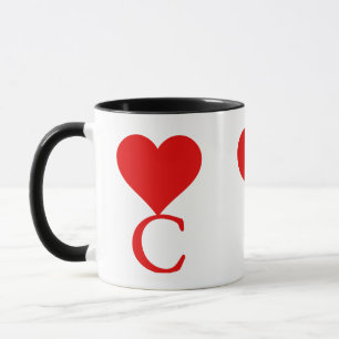 The initial C with a big red heart Mug