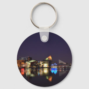 The Inner Harbour of Baltimore at Night Key Ring