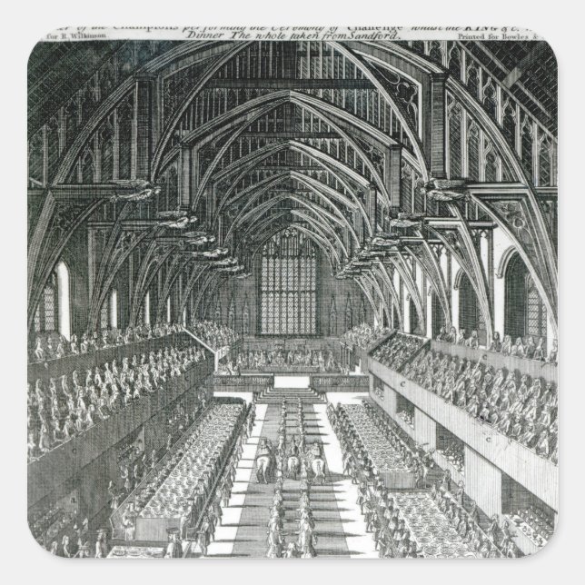 The Inside of Westminster Hall Square Sticker (Front)