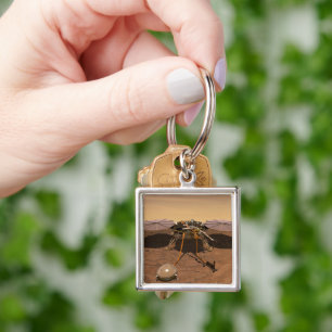The Insight Lander Operating On Surface Of Mars. Key Ring