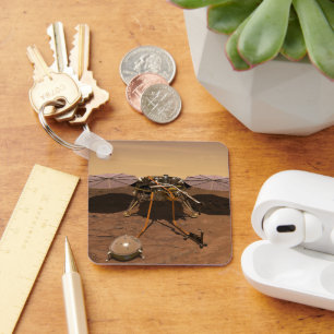 The Insight Lander Operating On Surface Of Mars. Key Ring