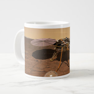 The Insight Lander Operating On Surface Of Mars. Large Coffee Mug