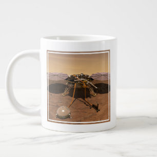 The Insight Lander Operating On Surface Of Mars. Large Coffee Mug