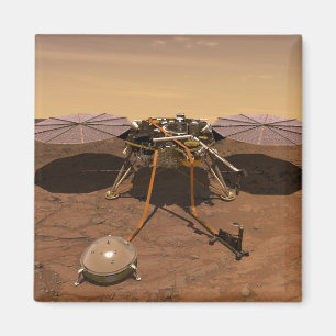The Insight Lander Operating On Surface Of Mars. Magnet