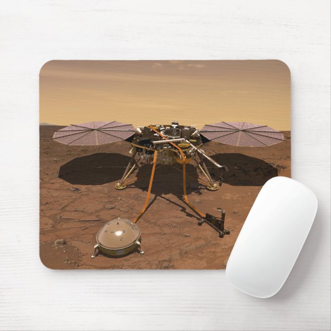 The Insight Lander Operating On Surface Of Mars. Mouse Pad (With Mouse)