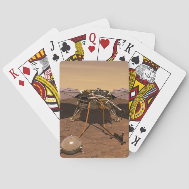 The Insight Lander Operating On Surface Of Mars. Playing Cards (Back)