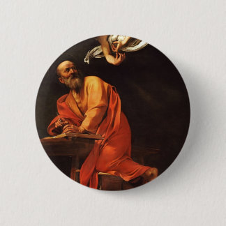 The Inspiration of Saint Matthew, Caravaggio 6 Cm Round Badge