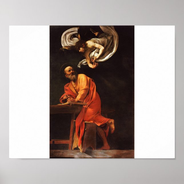 The Inspiration of Saint Matthew, Caravaggio Poster (Front)