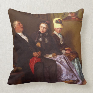 The Inspiring Sermon (oil on canvas) Cushion