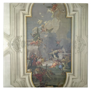 The Institution of the Rosary by St. Dominic (fres Ceramic Tile