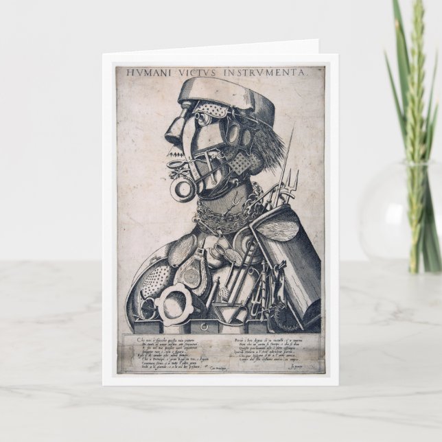 The Instruments of Human Sustenance, Arcimboldo Card (Front)