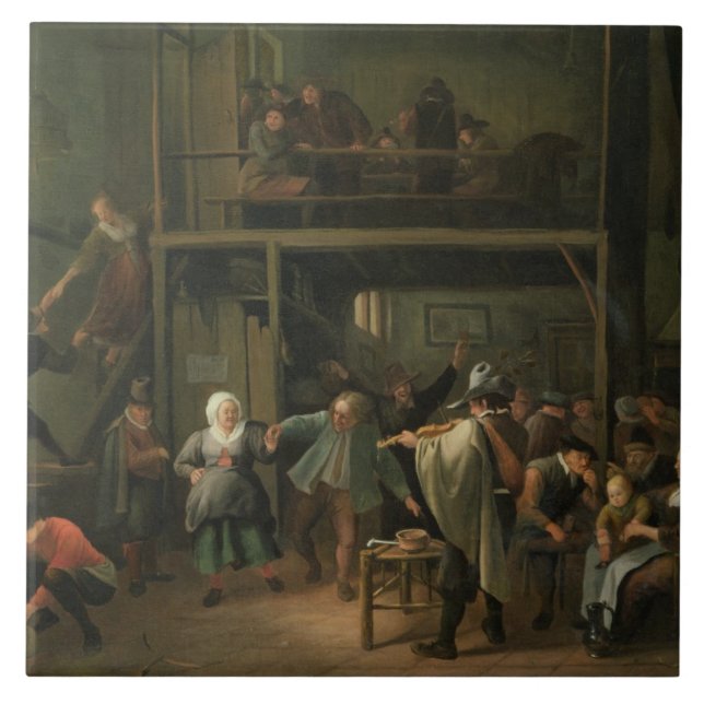 The Interior of a Tavern with a Couple Dancing to Ceramic Tile (Front)