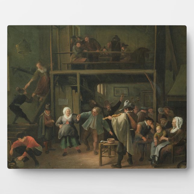 The Interior of a Tavern with a Couple Dancing to Plaque (Front)