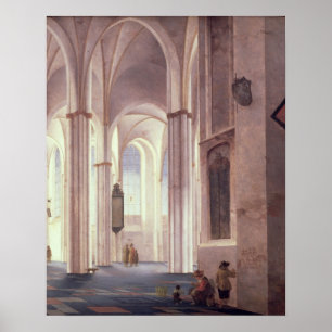 The Interior of the Buurkerk at Utrecht, 1644 Poster