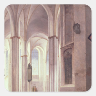 The Interior of the Buurkerk at Utrecht, 1644 Square Sticker