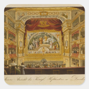 The interior of the royal theatre at Dresden Square Sticker