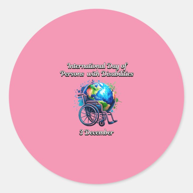 The International Day of Persons with Disabilities Classic Round Sticker (Front)