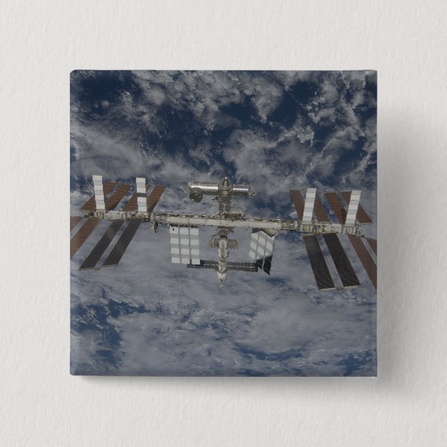 The International Space Station 12 15 Cm Square Badge (Front)