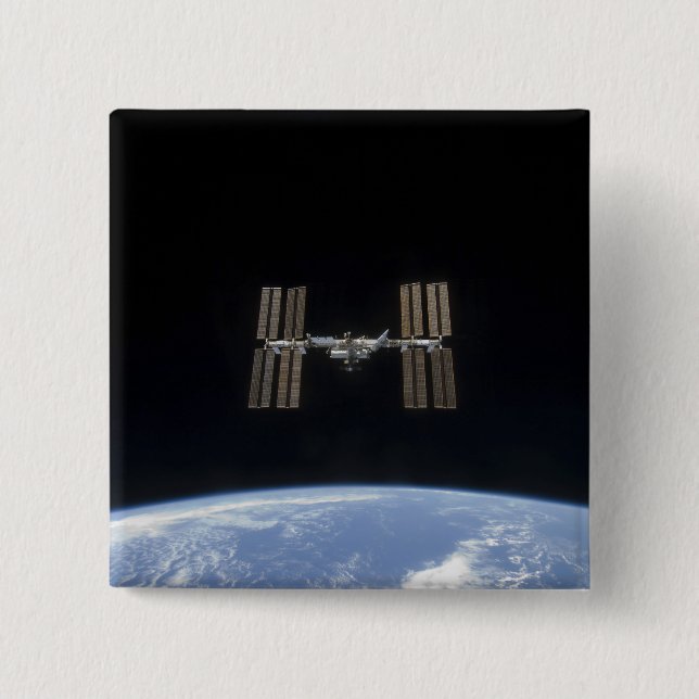 The International Space Station 7 15 Cm Square Badge (Front)