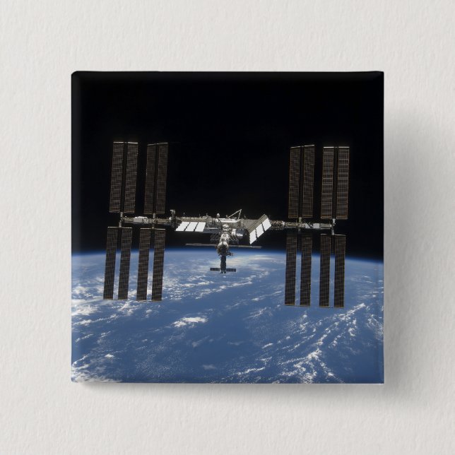 The International Space Station 9 15 Cm Square Badge (Front)
