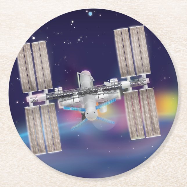 The International Space Station Round Paper Coaster (Front)
