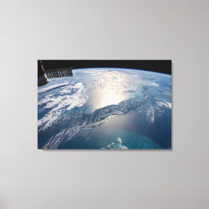 The International Spce Station Above The Atlantic Canvas Print