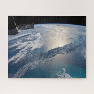 The International Spce Station Above The Atlantic Jigsaw Puzzle