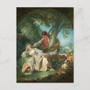 The Interrupted Sleep by François Boucher  Holiday Postcard