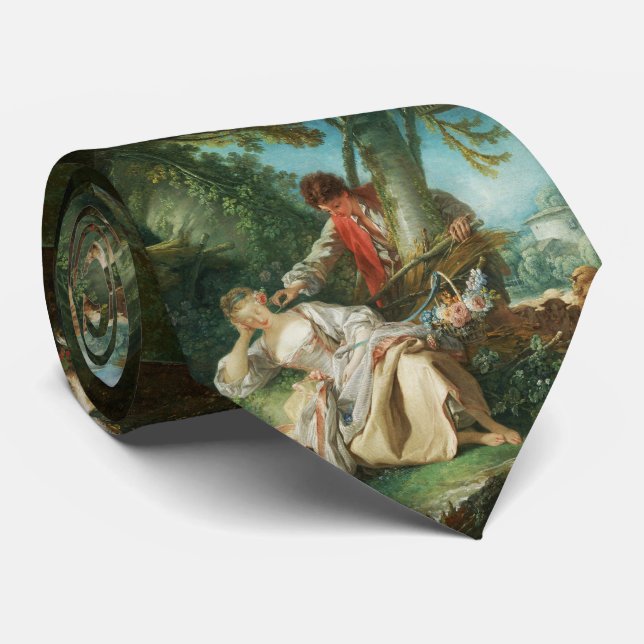 The Interrupted Sleep by François Boucher Tie (Rolled)