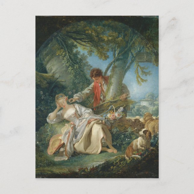 The Interrupted Sleep - François Boucher Postcard (Front)