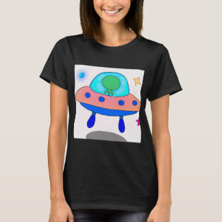 The Interstellar Explorer: A Futuristic UFO Design T-Shirt