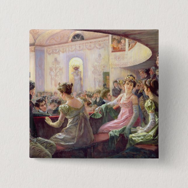 The Interval at the Theatre 15 Cm Square Badge (Front)