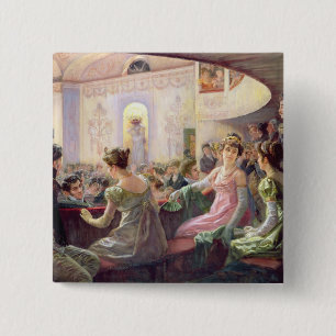 The Interval at the Theatre 15 Cm Square Badge