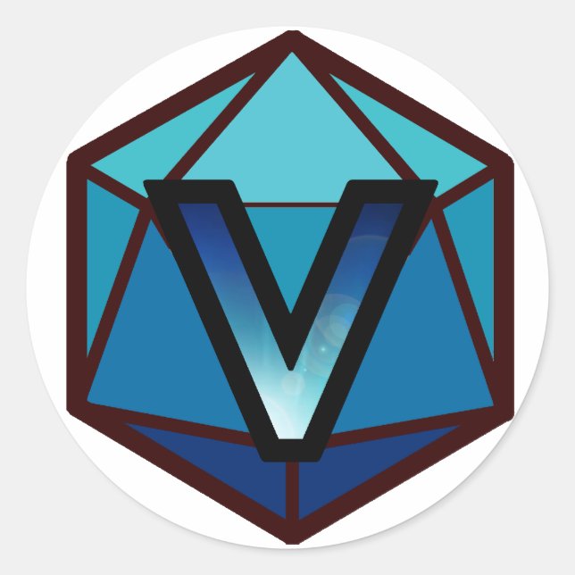 The INVICTUS Stream "BLUE TEAM" Logo Classic Round Sticker (Front)