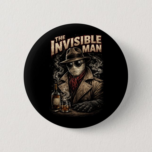 The Invisible Man 6 Cm Round Badge (Front)