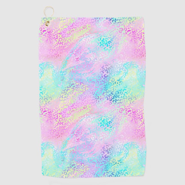 The Iridescent Leopard Series Design 10 Golf Towel (Front)
